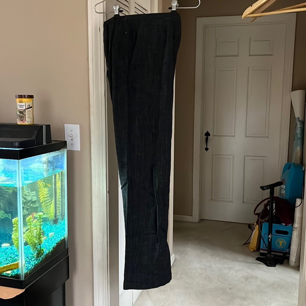 Dark charcoal grey pants, light weight